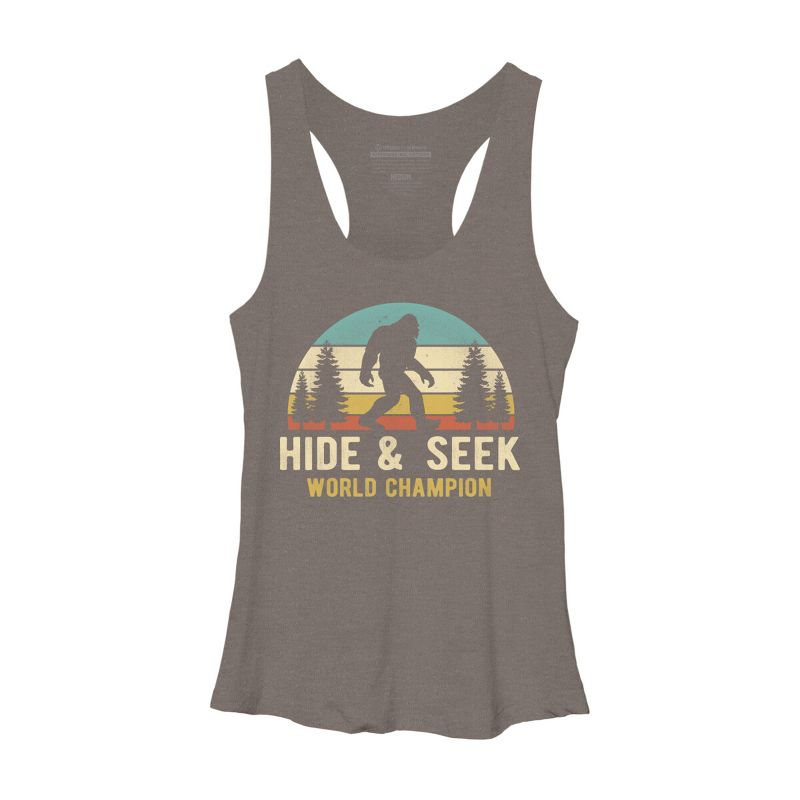 Women's Design By Humans Bigfoot - Hide And Seek World Champion By clickbong Racerback Tank Top, 1 of 3