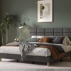 Modern Platform Bed Frame, Linen Upholstered Bed Frame with Adjustable Height Headboard and Strong Wooden Slats, No Box Spring Needed, Noise Free - 2 of 4