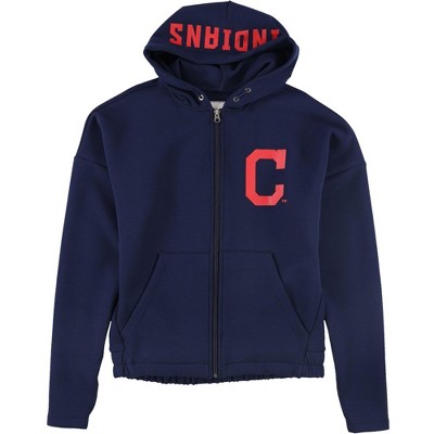 Touch Womens Cleveland Indians Hoodie Sweatshirt, Blue, Small