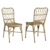 PE Wicker Patio Accent Chair Set Of 2,Modern Armless Chair With Petal-shaped Back,Patio Chairs Wicker,Outdoor Furniture -Maison Boucle - 2 of 4