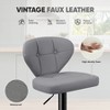 MOONMISS PU Leather Adjustable Swivel Barstools Kitchen Counter Height Bar Stools,Square Island Backed Bar Stools - 3 of 4