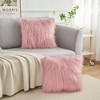 Unique Bargains Plush Decorative Solid Throw Modern Bedroom Pillow Covers 2 Pcs - 2 of 4