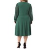 Agnes Orinda Women's Plus Size Swiss Dots Pattern Sleeves V Neck Midi Flowy A-Line Dress - 4 of 4
