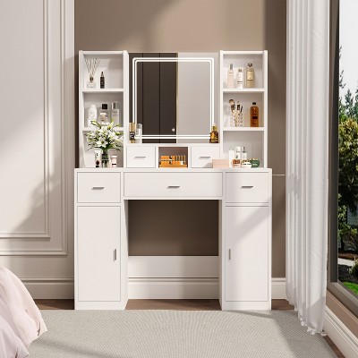 Newly Designed Smart Mirror Dressing Table with Drawers and Storage Cabinet, Dressing Table with Dressing Pad for Bedroom, Dressing Room