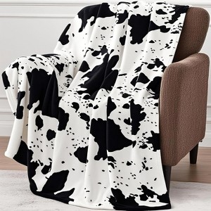 Christmas Blanket Soft Cozy Cow Pattern Print,Warm Blanket Christmas Gift. - 1 of 4