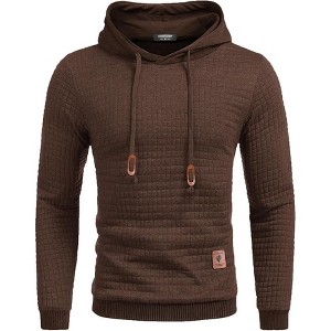 COOFANDY Mens Hooded Sweatshirt Casual Long Sleeve Drawstring Waffle Knit Pullover Hoodies - 1 of 4