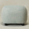 KINWELL Linen Blend Upholstered Ottoman Footrest, Textured Weave Entryway Footstool - 4 of 4
