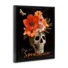 Stupell Industries Spooktacular Halloween Skull Flower Arrangement Spider Web Floating Frame Canvas Art - 2 of 4