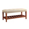 NicBex Modern 2-Tier Tufted Button Ottoman Bench Shoe Bench with Open Storage Shelf,Upholstered Storage Bench for Entryway,Living Room - 2 of 4