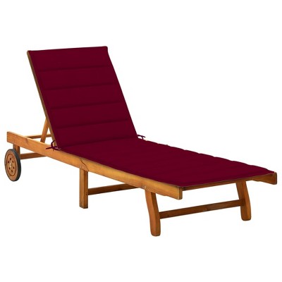 Solid Acacia wood Sunlounger vidaXL