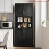 Bathroom Cabinet, Farmhouse Storage Cabinet w/ Glass Doors & Adjustable Shelves,Freestanding Kitchen Pantry Cabinet, Cupboard - 4 of 4
