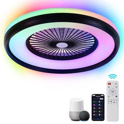 HUMHOLD 24 Inch Smart Ceiling Fan with Lights and Remote/APP Control