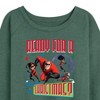 Women's - Disney - Ready For A Super Christmas Lightweight French Terry Wide Neck Long Sleeve Shirt - 2 of 4