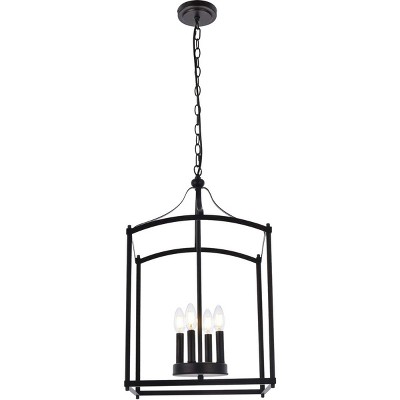 Elegant Lighting Janet 4 lights pendant in black