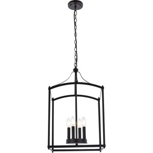 Elegant Lighting Janet 4 lights pendant in black - 1 of 4