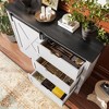 HDZNVF Drawer Dresser, Storage Cabinet with Silent Sliding Doors and Three Drawers - 2 of 4