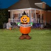Gemmy Halloween Inflatable Jack O' Lantern Stack with Banner, 4 ft Tall, Multi - 2 of 4