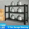 40 Inch Heavy Duty Garage Shelving 1500LBS Adjustable Metal Storage Racks 3 - Tier Black Utility Shelves 40Wx 18Dx 36H - 4 of 4