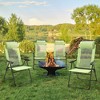 Outsunny Set of 4 Folding Patio Chairs, Camping Chairs with Adjustable Sling Back, Removable Headrest, Armrest for Garden, Backyard, Lawn, Green - 3 of 4