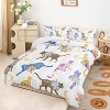 Floral Cat & Flowers Bedding Set - Cute Floral Cat Print Comforter Set,with 1 Comforter + 2 Pillowcases for Pet Lovers,Machine washable - 3 of 4