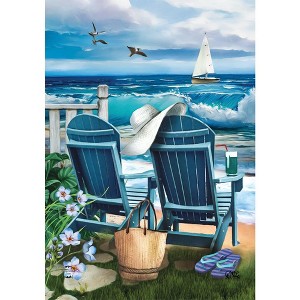 Seaside Escape Summer House Flag Nautical 28" x 40" Briarwood Lane - 1 of 4