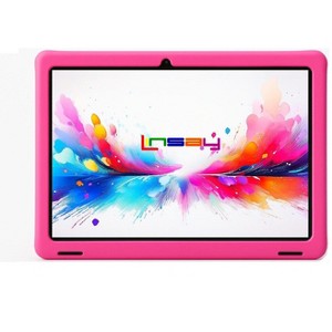 LINSAY 10.1"Octa Core  256GB Storage Android 15 Tablet with Pink Kids Defender Case - 1 of 4