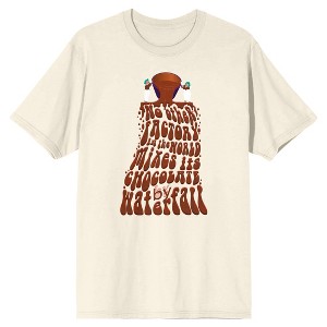Willy Wonka & The Chocolate Factory No Other Factory in the World Mixes its Chocolate by Waterfall Natural Tan Men's T-Shirt - 1 of 1