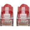 Tripp Lite Cat6 Gigabit Snagless Molded Patch Cable UTP Red RJ45 M/M N201004RD - 3 of 4
