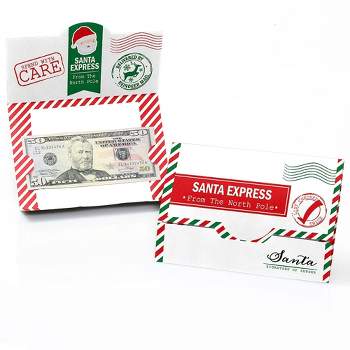 Big Dot of Happiness Santa's Special Delivery - From Santa Claus Christmas Money and Gift Card Holders - Set of 8