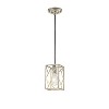 ALOADECOR Modern Industrial Mini Square Cage Pendant Light with Wrought Iron Accents in Antique Silver - 4 of 4