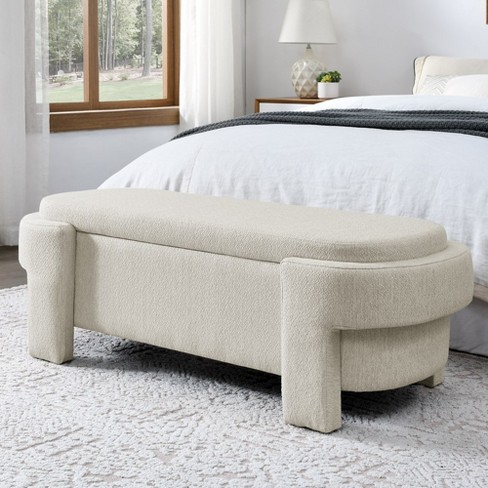 Chenille Upholstered Bench with Large Storage - image 1 of 4