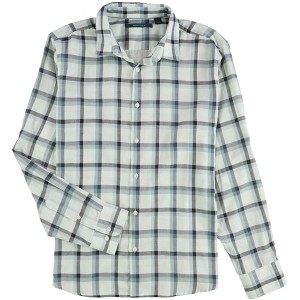 Perry Ellis Mens Double Plaid Button Up Shirt - 1 of 2