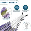 Vivere Double Cotton Hammock, Comfortable Hanging Daybed, Outdoor Relaxing Lounger with Steel Stand and Carry Bag, 9 Foot, Tranquility - 2 of 4