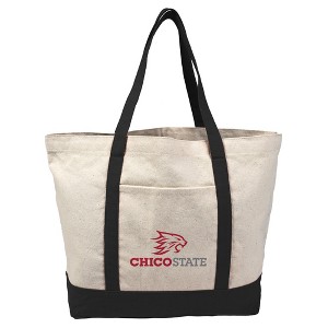 California State University Chico Primary Logo Canvas Tote Bag With External Pocket, Reusable Shoulder Bag for Shopping, School, Beach - 1 of 4