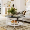 WOWLIVE 36"W Lift Top Coffee Table with Storage, Round Wood Cocktail Table for Living Room, CT003 - 2 of 4