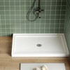 60"x32" Left Drain Shower Pan, Single Threshold Base, Non-Slip Textured Surface, Lightweight ABS Shower Base, Easy Install, Includes Drain Kit - 2 of 4