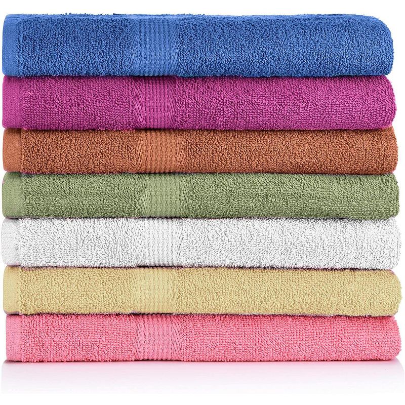 Deluxe Hotel 7-Pack 100% Cotton Bath Towels Extra Absorbent Plush & Durable for Ultimate Comfort And Quality - 27" x 52", 1 of 5