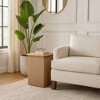 End Table with Square Ribbed Design for Small Spaces - Bedroom Decor, Living Room Decor, Compact Table Stand with a Modern Look - 20", Natural Wood - 3 of 4