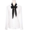INSPIRE CHIC Women Pleated Pure Chiffon Long Solid Color Semi Sheer Stretchy Neck Scarves 1Pc - 2 of 4