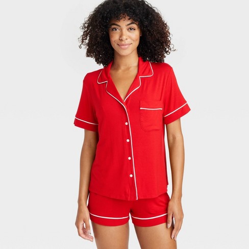 Women's Cloud Knit Short Sleeve Top and Shorts Pajama Set - Auden™ - image 1 of 4