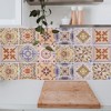 Unique Bargains PVC Tile Stickers 5.91"x5.91" Brown Orange 24 Pcs - 4 of 4