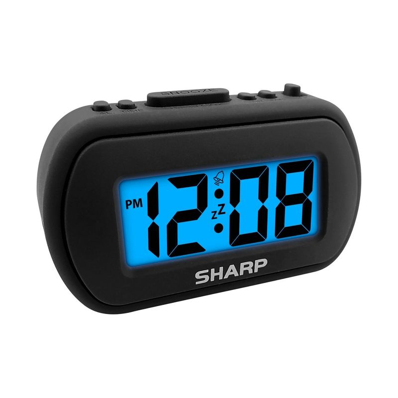 1&#34; LCD with Top Control Clock Black - Sharp, 3 of 5