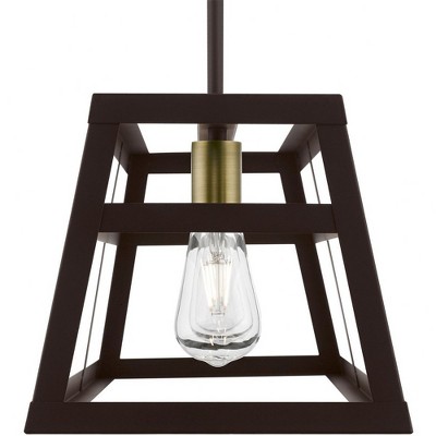 Bronze and Antique Brass 30" Cage Chandelier