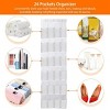 1Pc Over the Door Shoes Rack 24-Pocket Crystal Clear Organizer 6-Layer Hanging Storage Shelf for Shoes Slippers Small Toys Closet Cabinet - 3 of 4