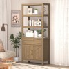 TROPOW 71" Bookshelf and Bookcase with Doors, 5 Tier Tall Bookshelf Storage with Cabinet and Drawer, Farmhouse Book Shelf with Storage Cabinet, walnut - 2 of 4