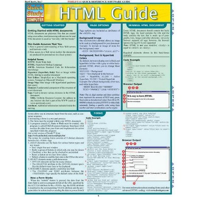 HTML Guide - (Quickstudy: Computer) by  Barcharts Inc (Poster)