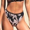 Women's Tropical Leaf Print High-Waisted Bikini Bottom - Cupshe - 2 of 4