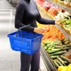VEVOR Shopping Basket, Set of 12, 24L Durable Plastic Grocery Basket with Handle and Stand, 16.73 x 11.61 x 8.86 inch Portable Shop Basket, Blue - 2 of 4