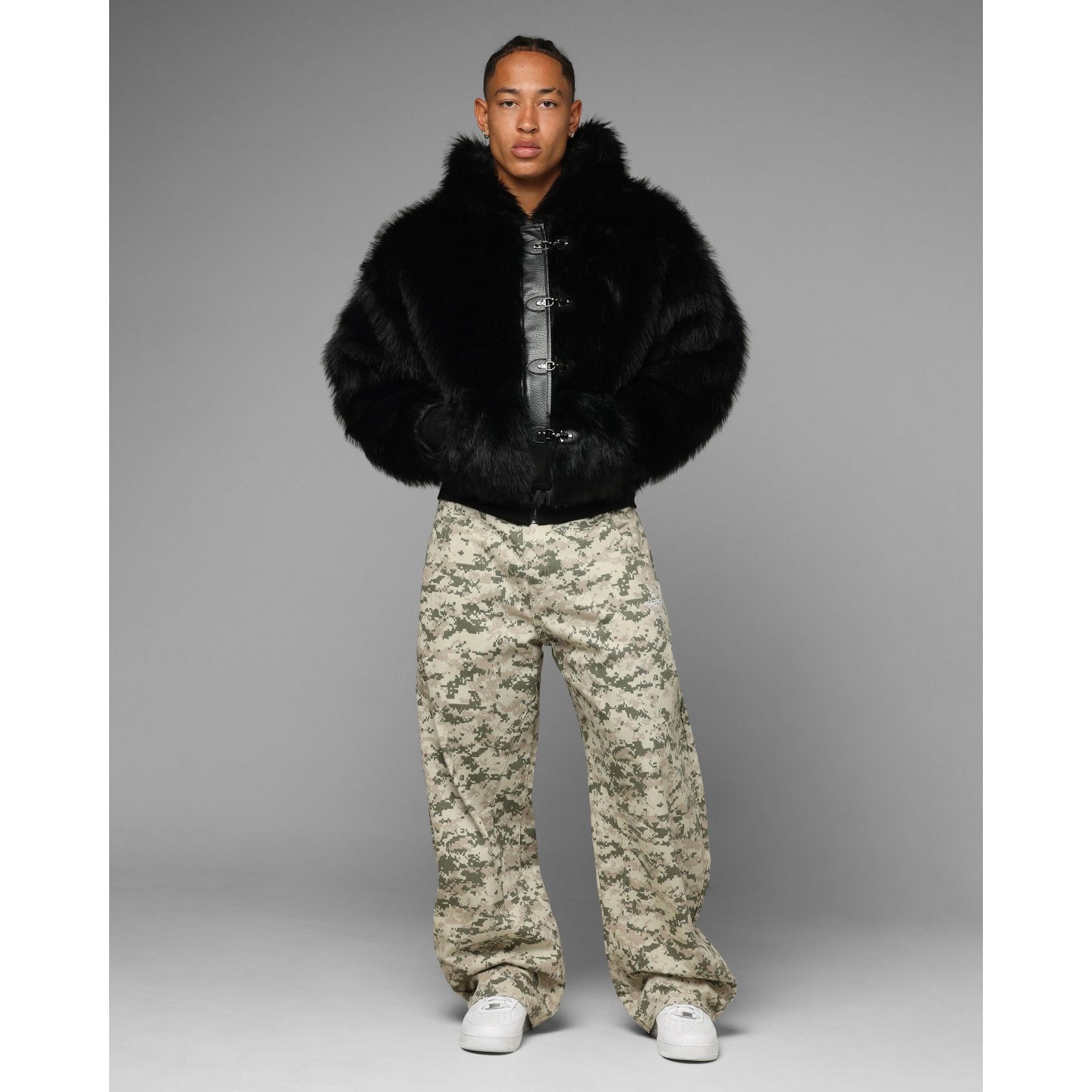 Мужская куртка LOITER Eastern Bloc Faux Fur Jacket - Black L, цвет: Чёрный — фото 3