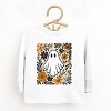 Ghost Floral Orange - Toddler Long Sleeve Graphic Tee and Youth Long Sleeve Graphic T-Shirt - 2 of 3